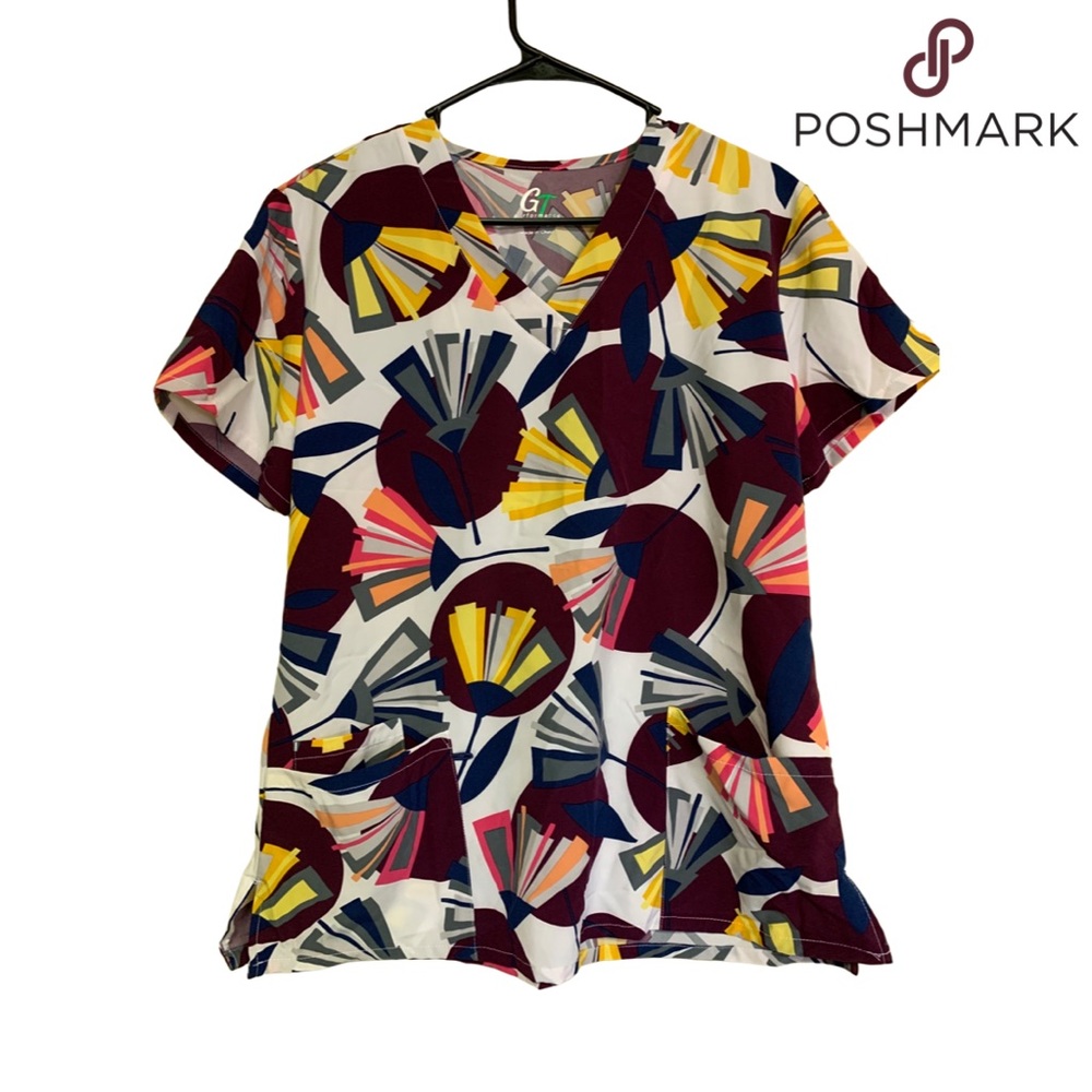 Printed Scrub Top